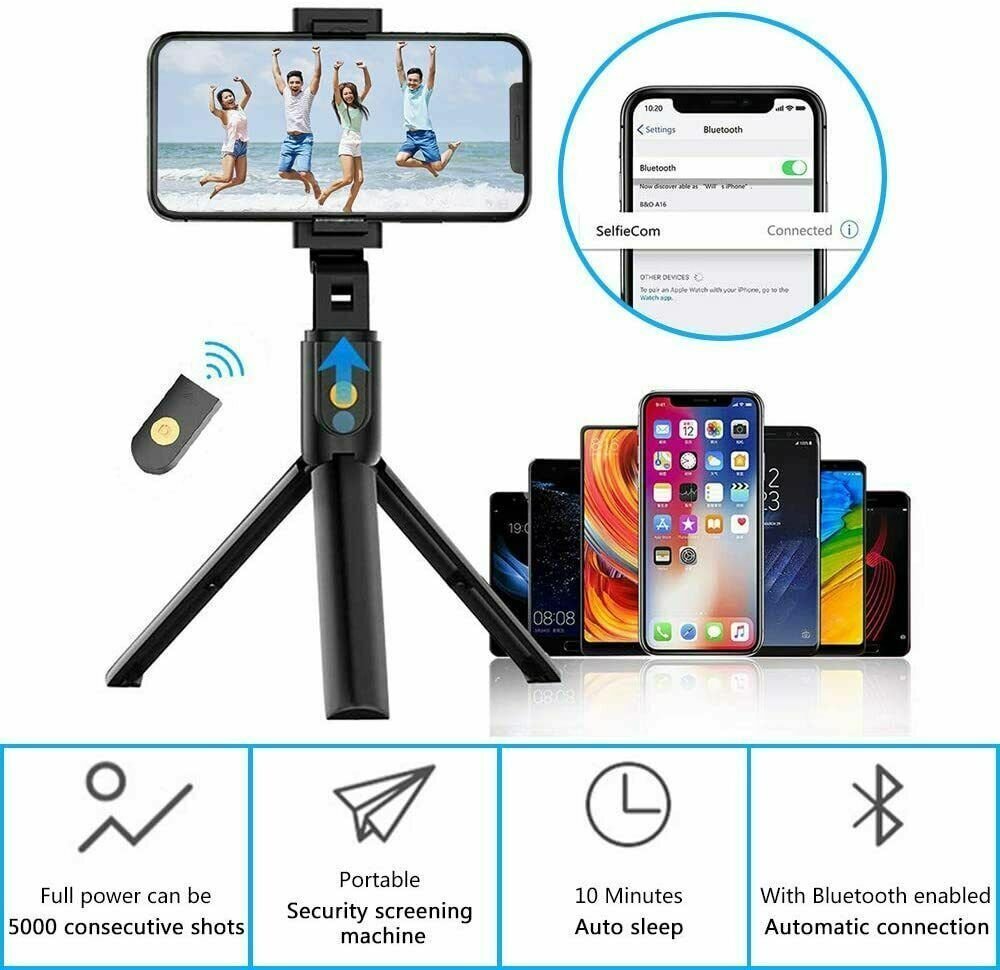 Selfie Stick Tripod Remote Desktop Stand Cell Phone Holder For iPhone Samsung US - DelightsDownSouth