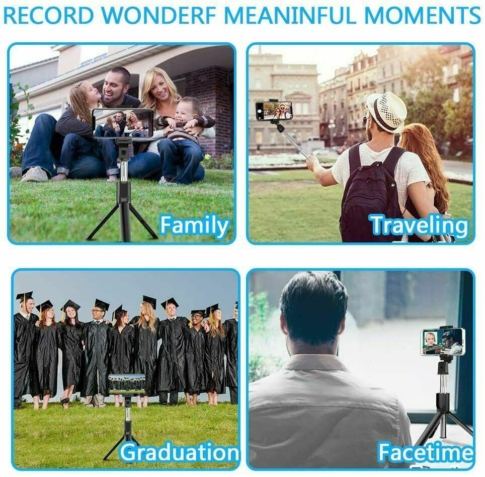 Selfie Stick Tripod Remote Desktop Stand Cell Phone Holder For iPhone Samsung US - DelightsDownSouth