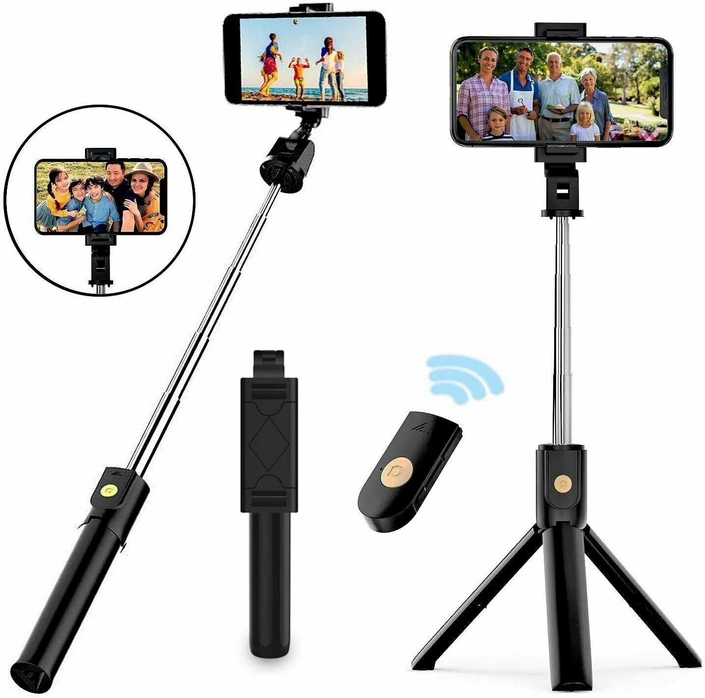 Selfie Stick Tripod Remote Desktop Stand Cell Phone Holder For iPhone Samsung US - DelightsDownSouth