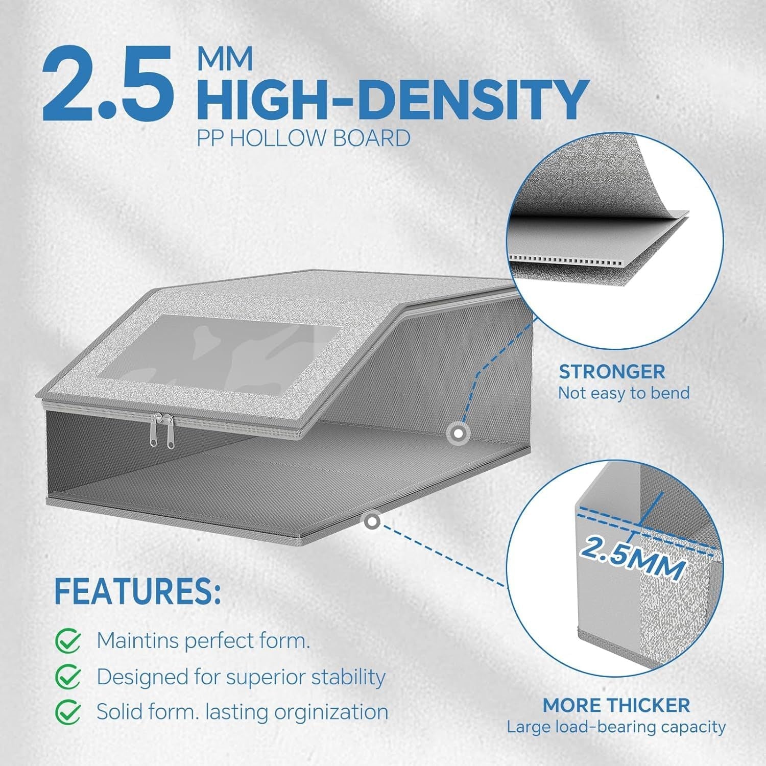 Simple Trending Hat Organizer for Baseball Caps, 2PCS Stackable Storage with Clear Window Lid,Hat Box for Closet, Holds up to 24 Caps Hat Organizer for Closet, Grey - DelightsDownSouth