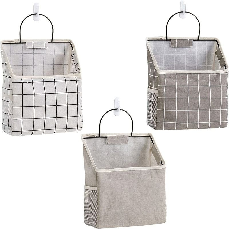 Simple Trendy Hanging Storage Bag; Double Side Pockets Organizer For Bedroom; Bathroom - DelightsDownSouth