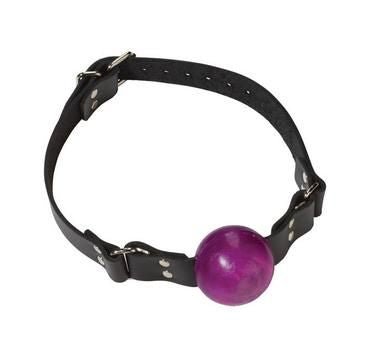 Small Ball Gag With Buckle 1.5 Inch Purple - DelightsDownSouth