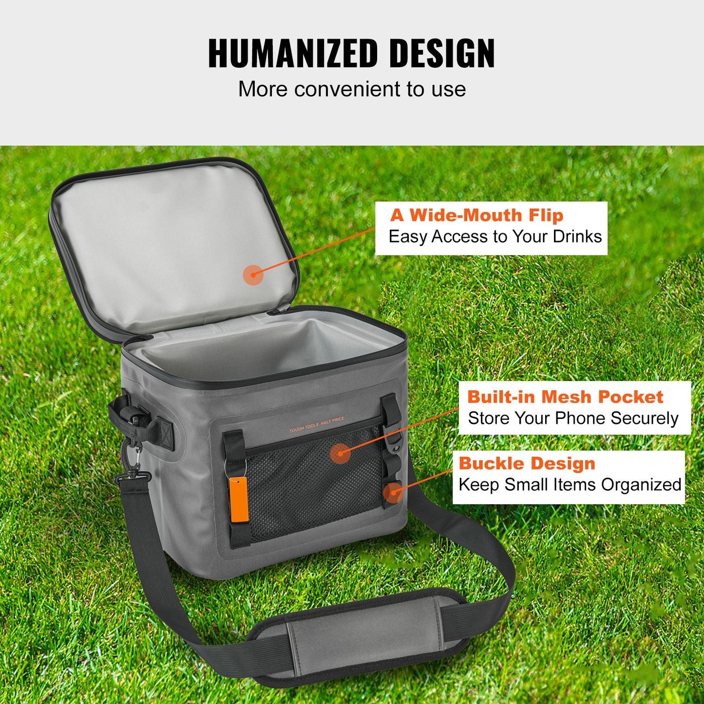 Soft Cooler Bag, 24 Cans Soft Sided Cooler Bag Leakproof with Zipper, Waterproof Soft Cooler Insulated Bag, Lightweight & Portable Collapsible Cooler for Beach, Hiking, Picnic, Camping, Travel - DelightsDownSouth
