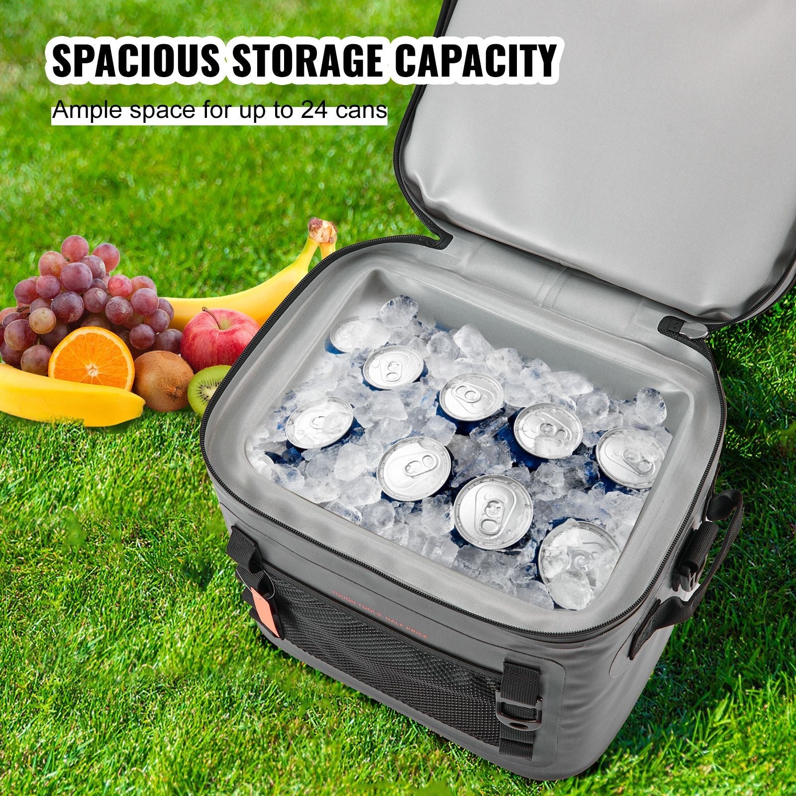 Soft Cooler Bag, 24 Cans Soft Sided Cooler Bag Leakproof with Zipper, Waterproof Soft Cooler Insulated Bag, Lightweight & Portable Collapsible Cooler for Beach, Hiking, Picnic, Camping, Travel - DelightsDownSouth