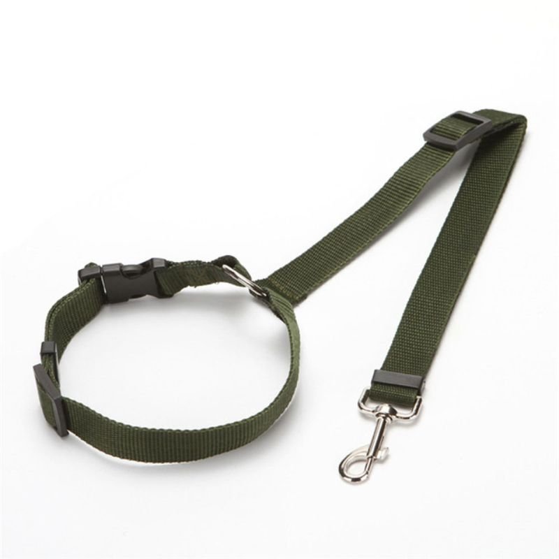 Solid Color 2 In 1 Pet Car Seat Belt Nylon Lead Leash Backseat Safety Belt Adjustable For Dog & Cat - DelightsDownSouth