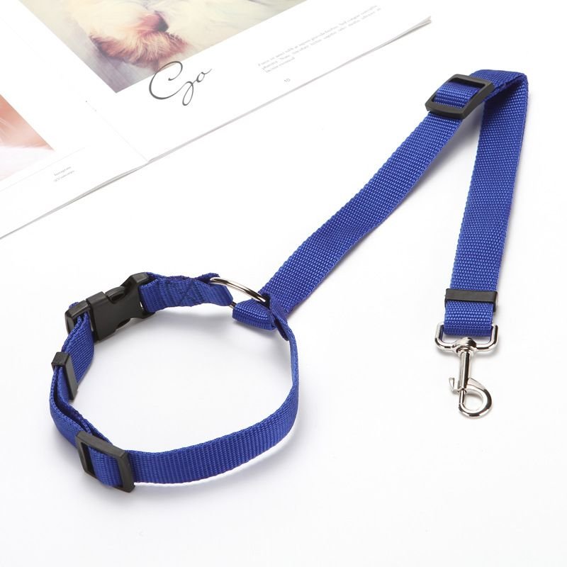 Solid Color 2 In 1 Pet Car Seat Belt Nylon Lead Leash Backseat Safety Belt Adjustable For Dog & Cat - DelightsDownSouth