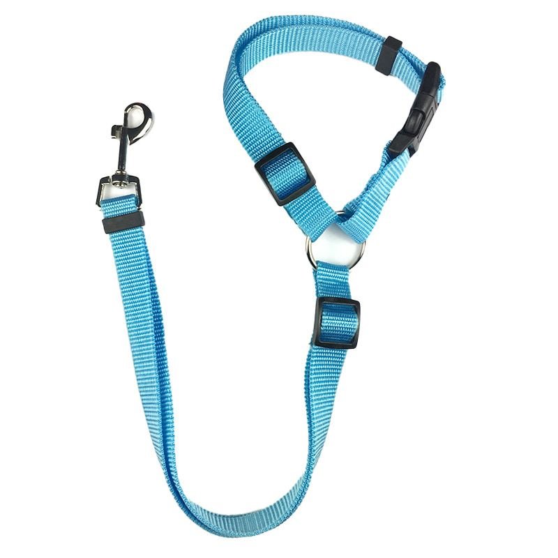 Solid Color 2 In 1 Pet Car Seat Belt Nylon Lead Leash Backseat Safety Belt Adjustable For Dog & Cat - DelightsDownSouth