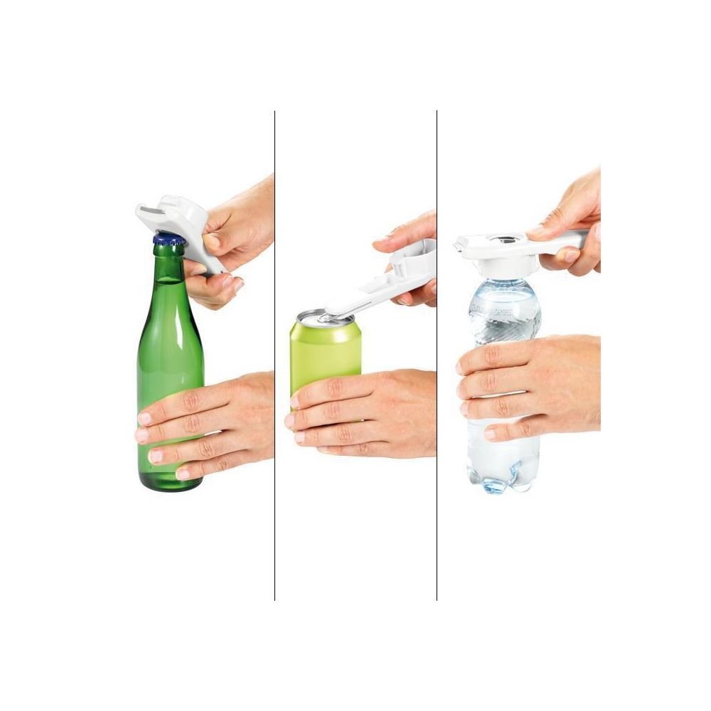 Stainless Steel 3 in 1 Manual Bottle Opener Can Lifter Bottle Caps Grip - DelightsDownSouth