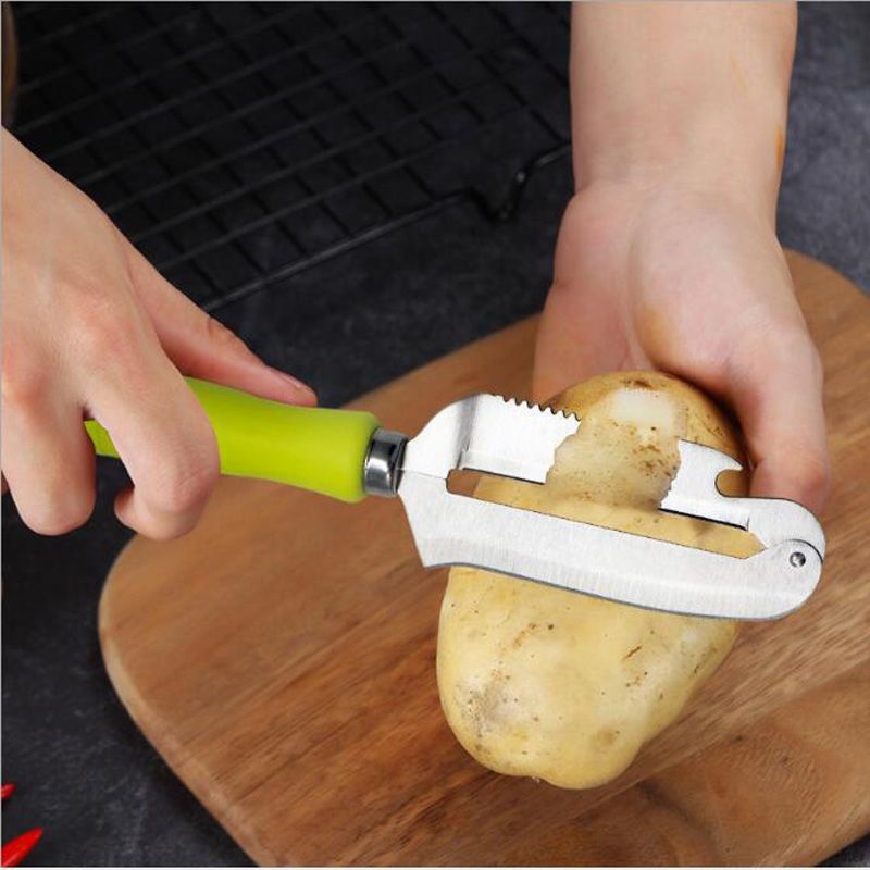 Stainless Steel Multi - Function Peeler Peeling Knife Bottle Opener and Fish Scale Remover Fruit Vegetable Pairing Knife Slicing Dicing Chopping - DelightsDownSouth