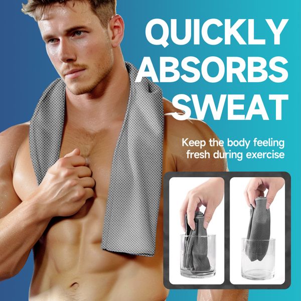 Superfiber Ice Towel Neck, Soft Breathable Cold Towel Cooling, Yoga, Sports, Golf, Gym, Camping, Running, Fitness, Exercise and More Activities, 4 Packs (No shipments on weekends) - DelightsDownSouth