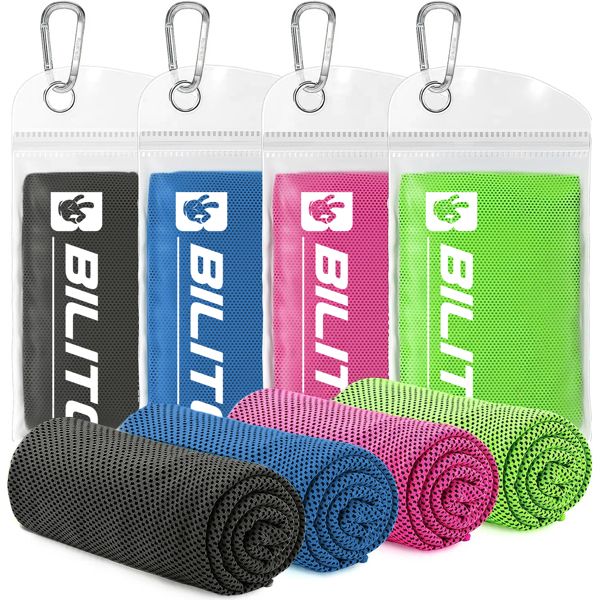 Superfiber Ice Towel Neck, Soft Breathable Cold Towel Cooling, Yoga, Sports, Golf, Gym, Camping, Running, Fitness, Exercise and More Activities, 4 Packs (No shipments on weekends) - DelightsDownSouth