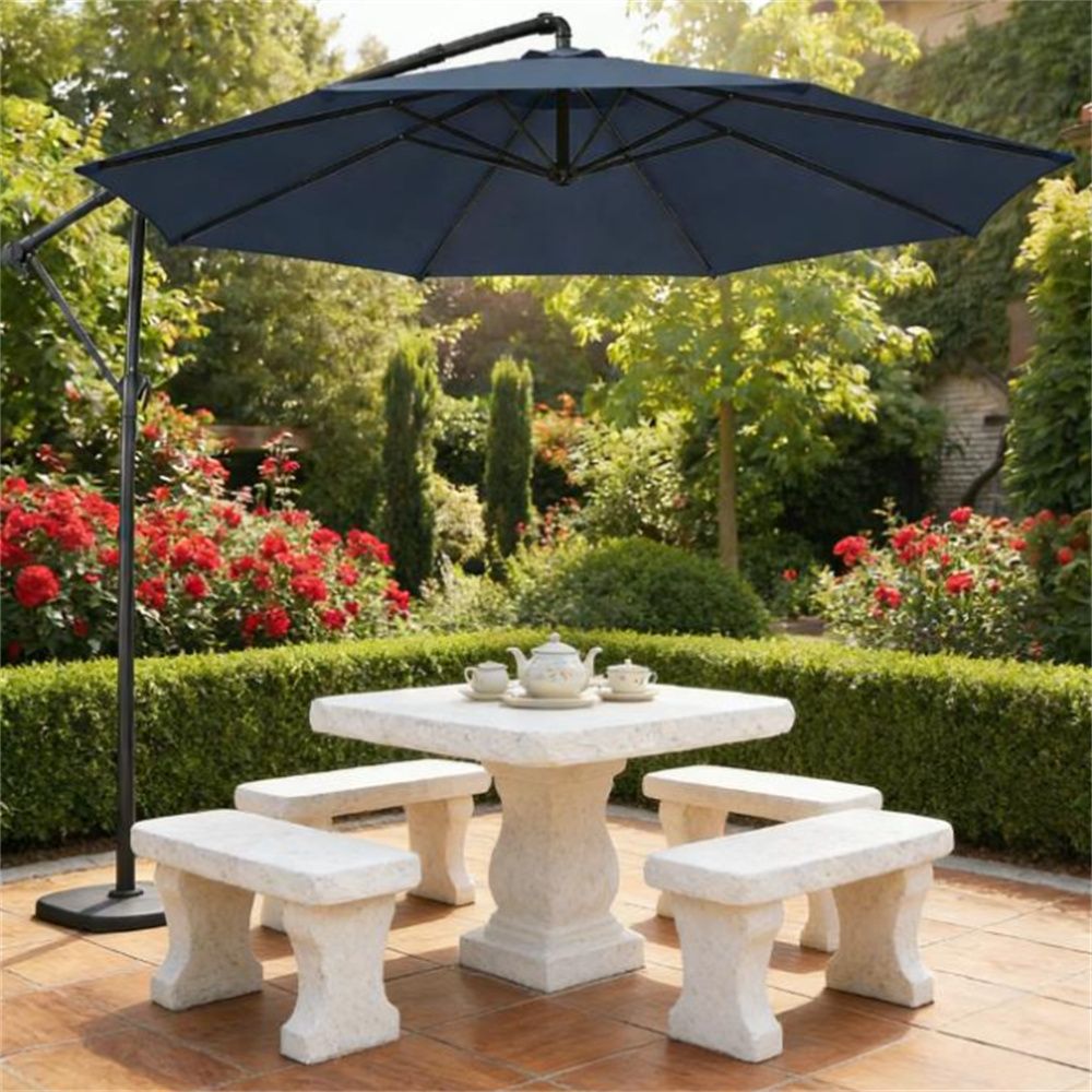 Terrace Umbrella, Courtyard Umbrella, Sun Umbrella, Navy Blue - DelightsDownSouth