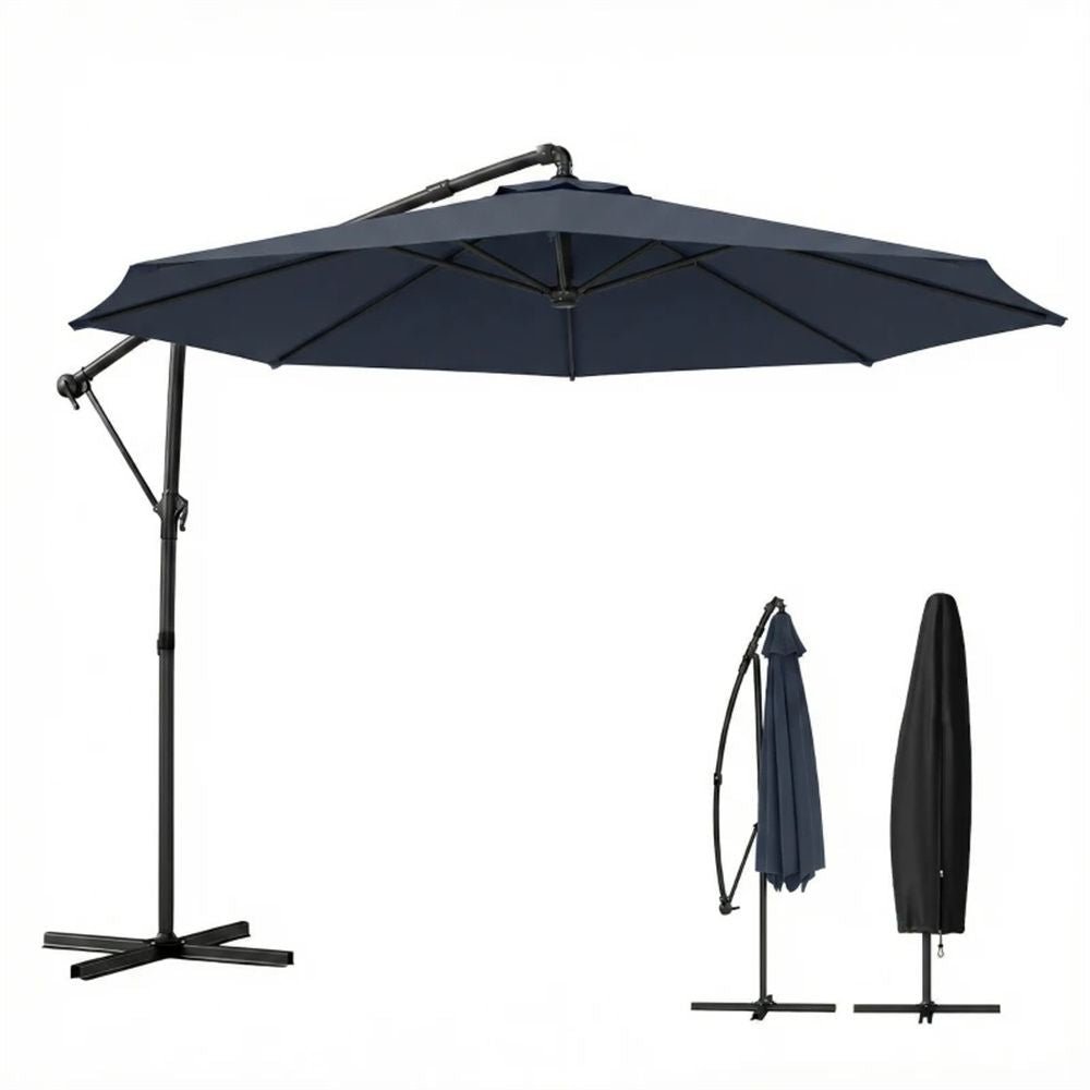 Terrace Umbrella, Courtyard Umbrella, Sun Umbrella, Navy Blue - DelightsDownSouth