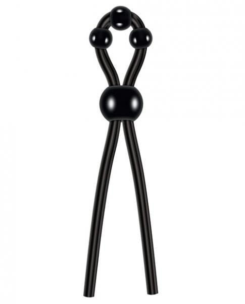 Ultimate Silicone Lasso Cock Ring Black - DelightsDownSouth