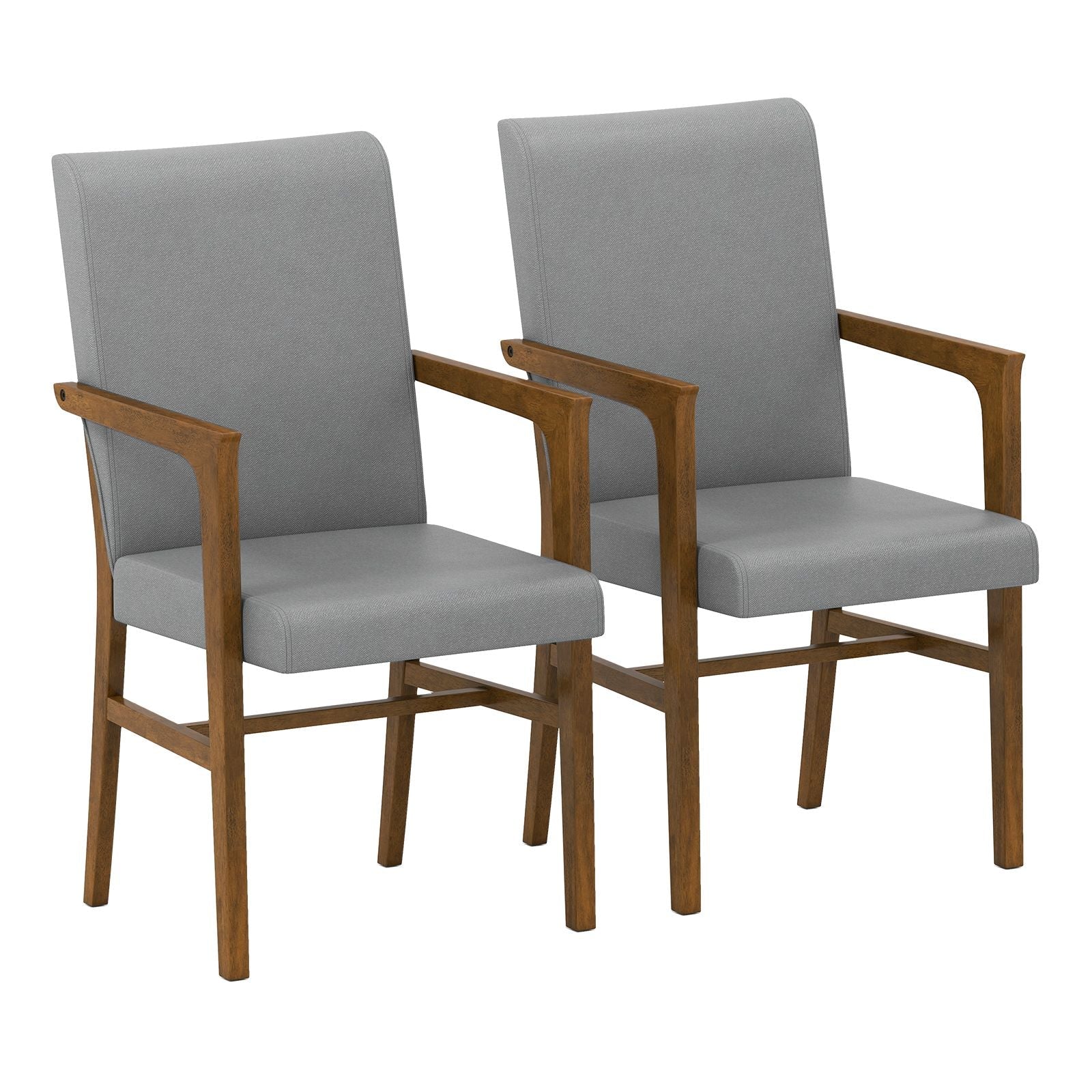 Upholstered Accent Chairs Set of 2 with High Back and Solid Wooden Frame - DelightsDownSouth
