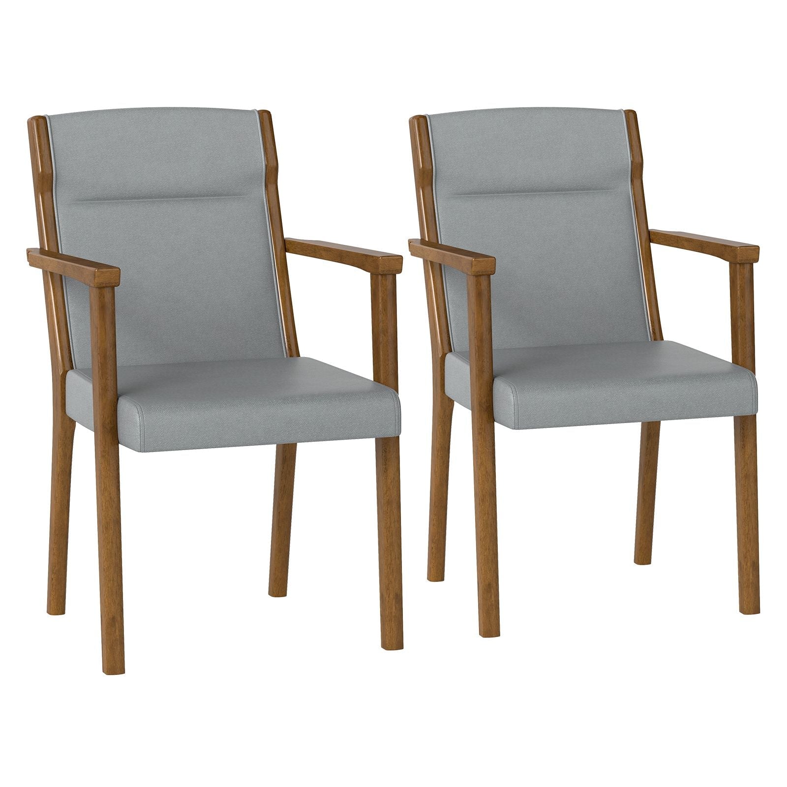 Upholstered Wooden Accent Chairs Set of 2 with High Back and Soft Cushion - DelightsDownSouth