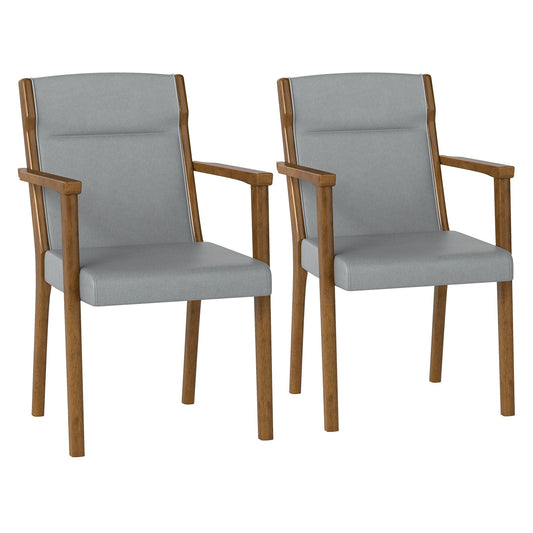 Upholstered Wooden Accent Chairs Set of 2 with High Back and Soft Cushion - DelightsDownSouth