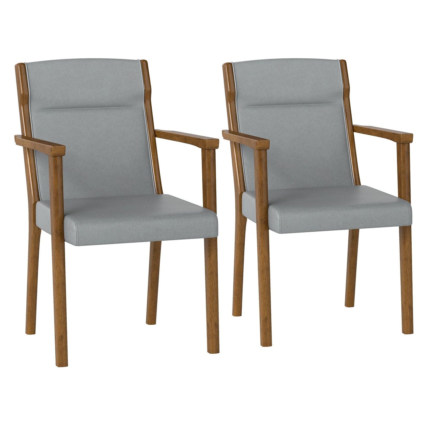 Upholstered Wooden Accent Chairs Set of 2 with High Back and Soft Cushion - DelightsDownSouth