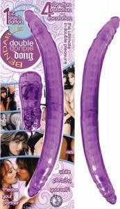 Vibrating Bendable Double Dong - Purple - DelightsDownSouth