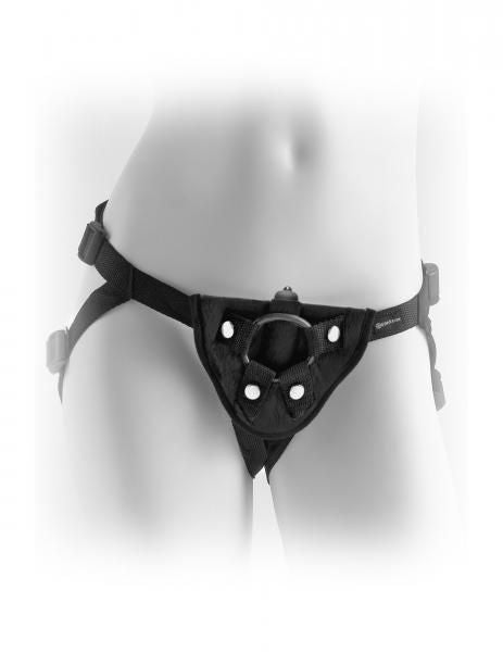 Vibrating Plush Harness Black O/S - DelightsDownSouth