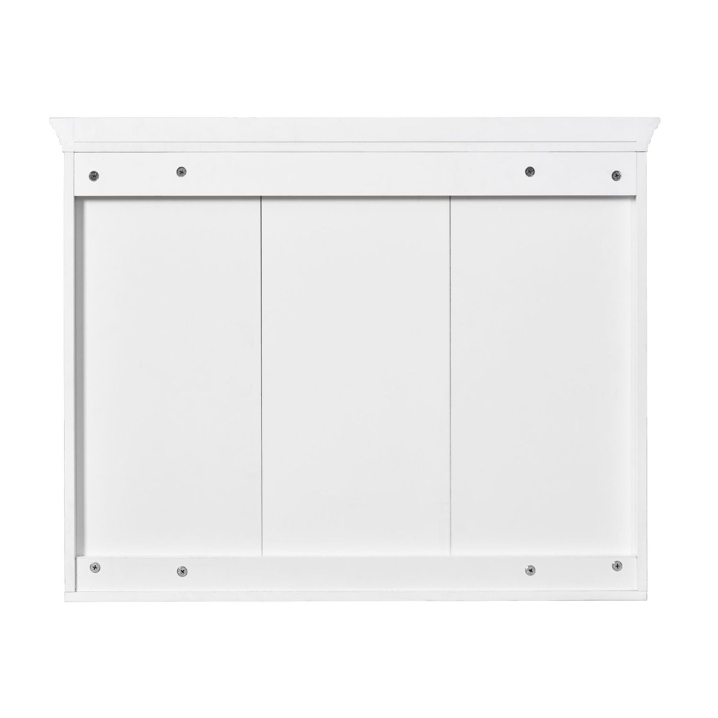 Wall Mounted Medicine Cabinet, Bathroom Wall Cabinet with 2 Glass Doors, Over The Toilet Space Saver Storage Cabinet with Ample Storage, White - DelightsDownSouth