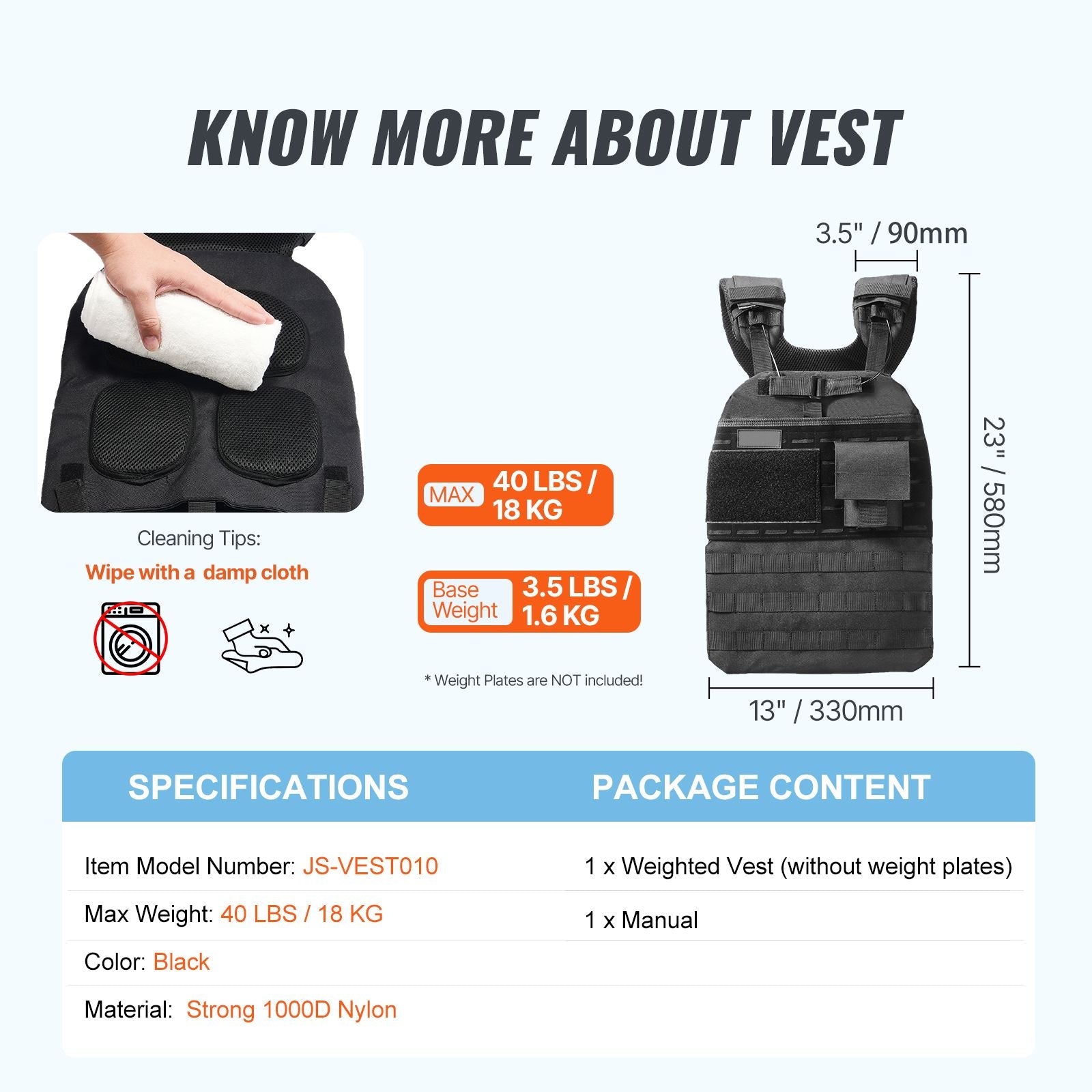 Weighted Vest, 40lb Weight Vest, Adjustable Body Weight Jacket for Men Women, Workout Equipment for Strength and Endurance Training, Running, Jogging, Walking, Fitness, and Weight Loss - DelightsDownSouth