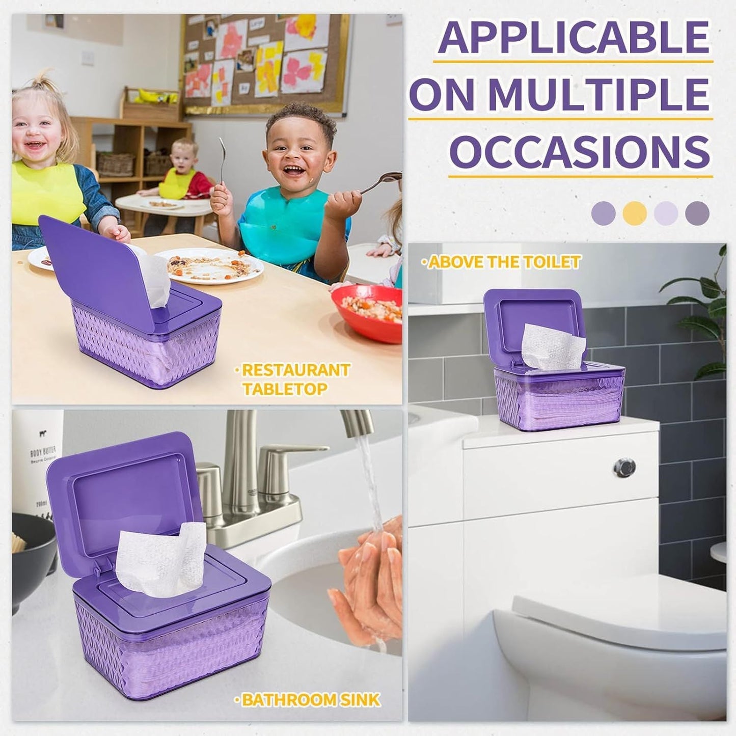 Wipes Dispenser, One - Handed Operation Wipe Holder for Baby & Adult, Seal - Designed Wipes Container for Bathroom Keep Diaper Wipes Fresh - DelightsDownSouth