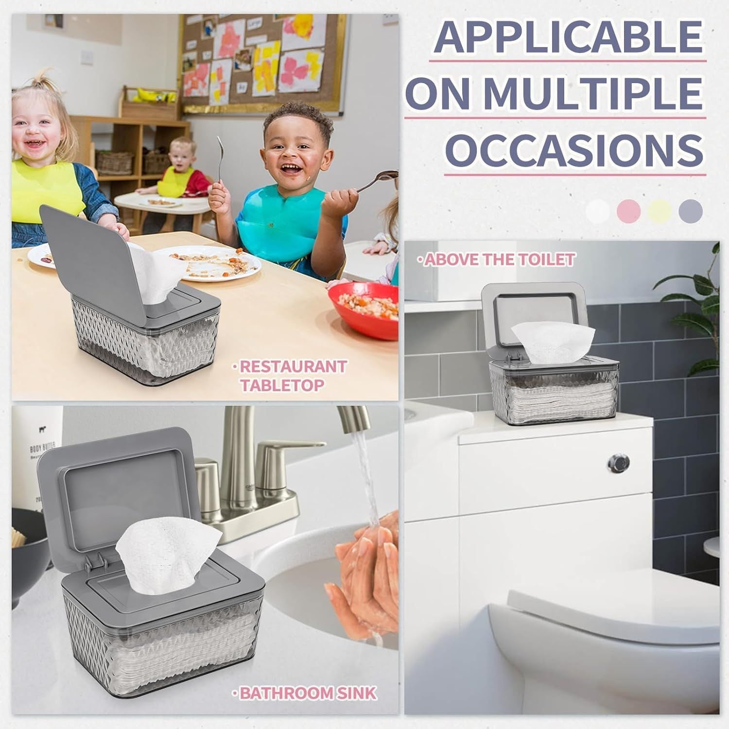 Wipes Dispenser, One - Handed Operation Wipe Holder for Baby & Adult, Seal - Designed Wipes Container for Bathroom Keep Diaper Wipes Fresh - DelightsDownSouth
