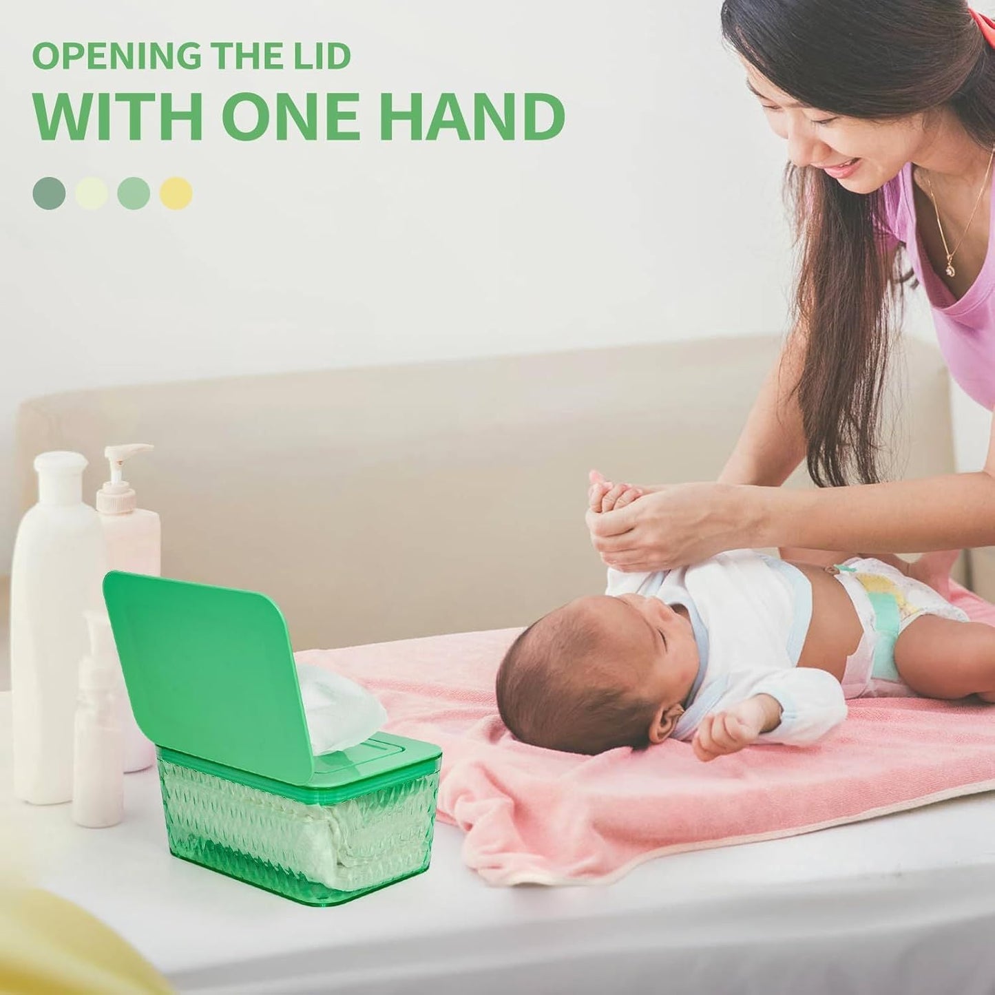 Wipes Dispenser, One - Handed Operation Wipe Holder for Baby & Adult, Seal - Designed Wipes Container for Bathroom Keep Diaper Wipes Fresh - DelightsDownSouth