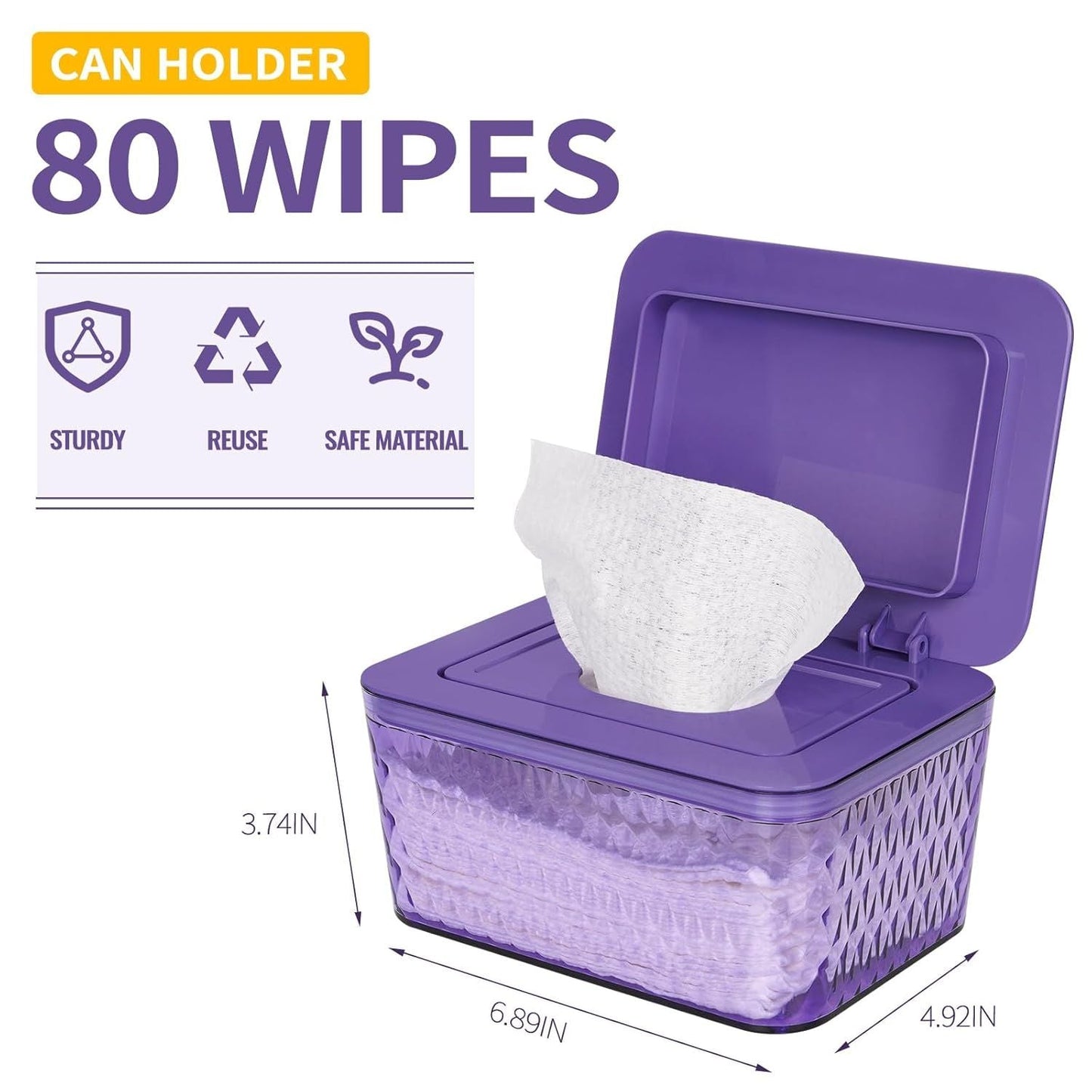 Wipes Dispenser, One - Handed Operation Wipe Holder for Baby & Adult, Seal - Designed Wipes Container for Bathroom Keep Diaper Wipes Fresh - DelightsDownSouth