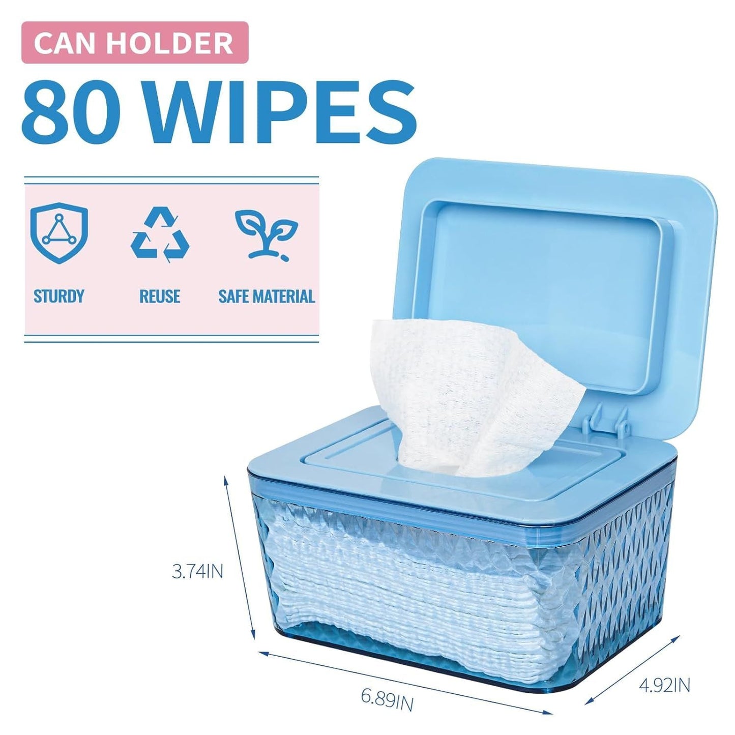 Wipes Dispenser, One - Handed Operation Wipe Holder for Baby & Adult, Seal - Designed Wipes Container for Bathroom Keep Diaper Wipes Fresh - DelightsDownSouth