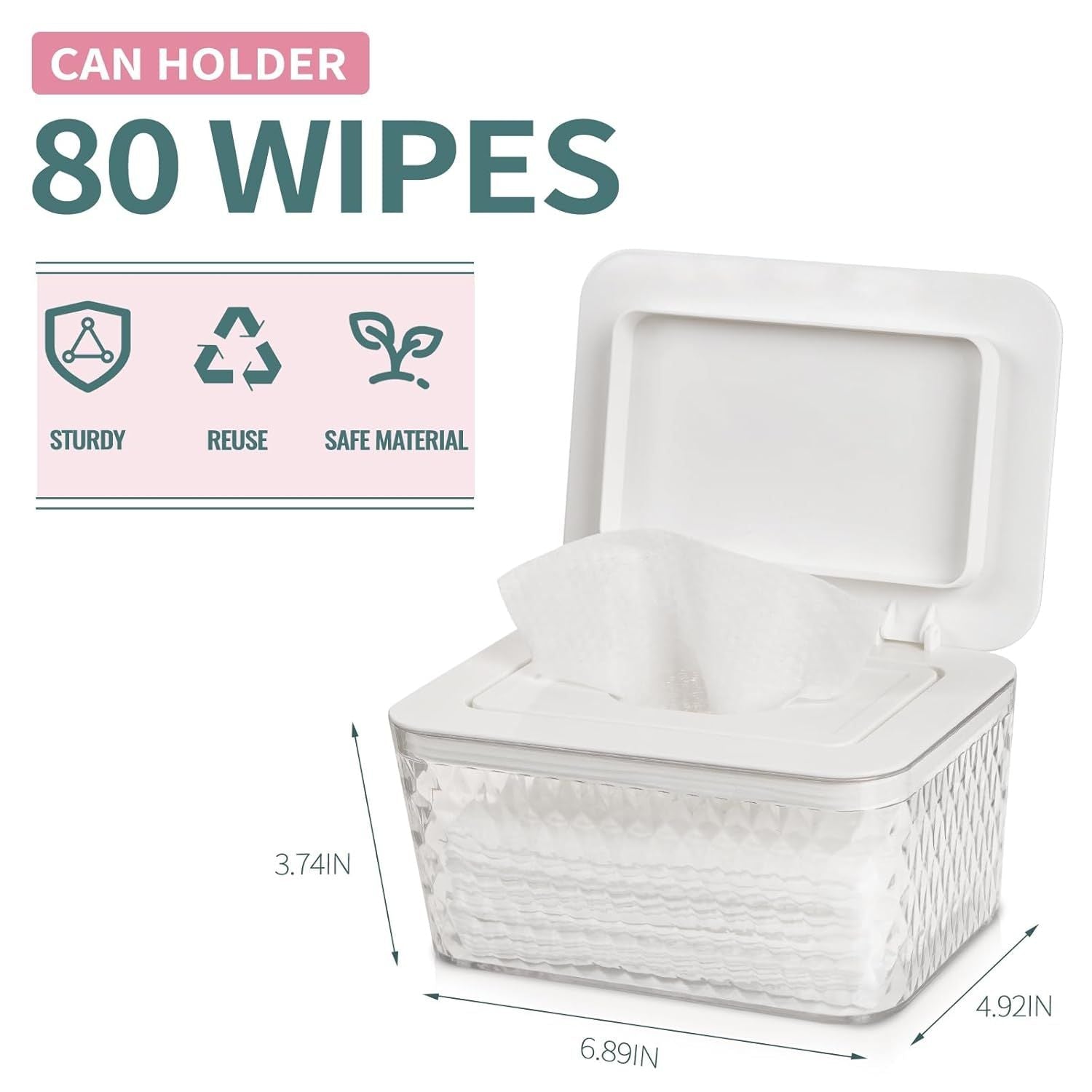 Wipes Dispenser, One - Handed Operation Wipe Holder for Baby & Adult, Seal - Designed Wipes Container for Bathroom Keep Diaper Wipes Fresh - DelightsDownSouth