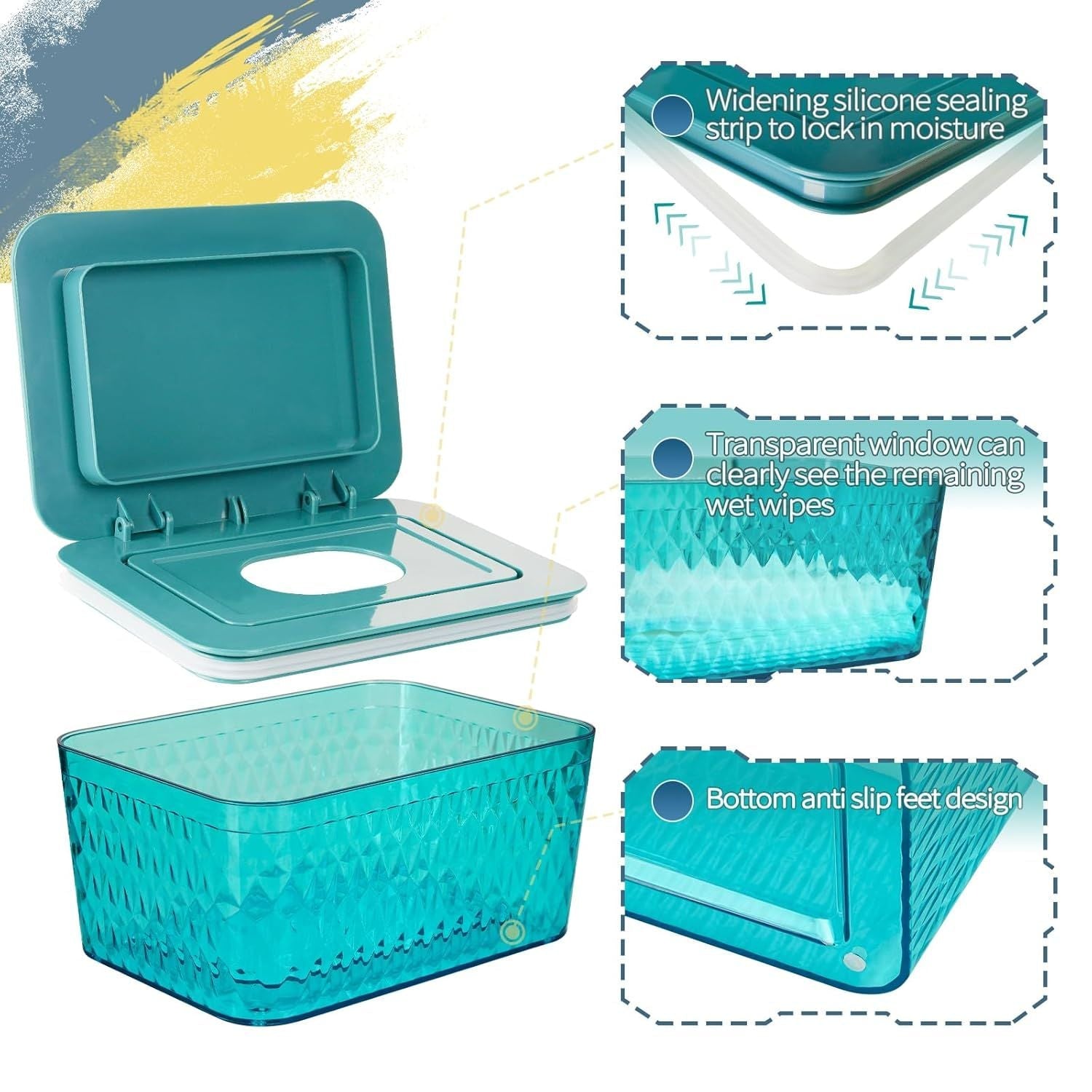 Wipes Dispenser, One - Handed Operation Wipe Holder for Baby & Adult, Seal - Designed Wipes Container for Bathroom Keep Diaper Wipes Fresh - DelightsDownSouth