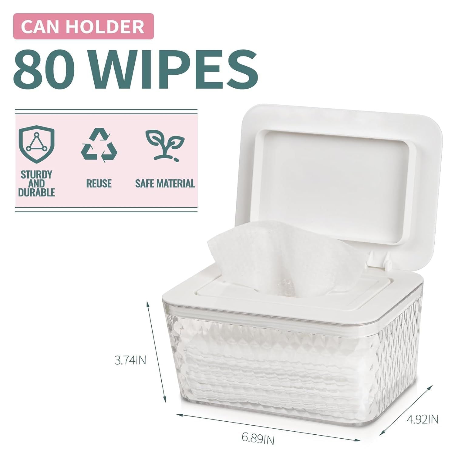 Wipes Dispenser, One - Handed Operation Wipe Holder for Baby & Adult, Seal - Designed Wipes Container for Bathroom Keep Diaper Wipes Fresh - DelightsDownSouth