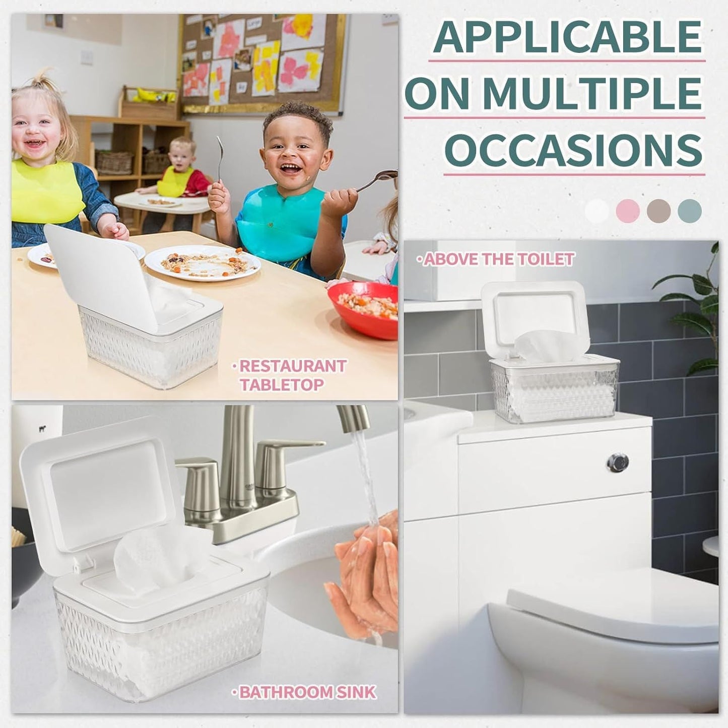Wipes Dispenser, One - Handed Operation Wipe Holder for Baby & Adult, Seal - Designed Wipes Container for Bathroom Keep Diaper Wipes Fresh - DelightsDownSouth