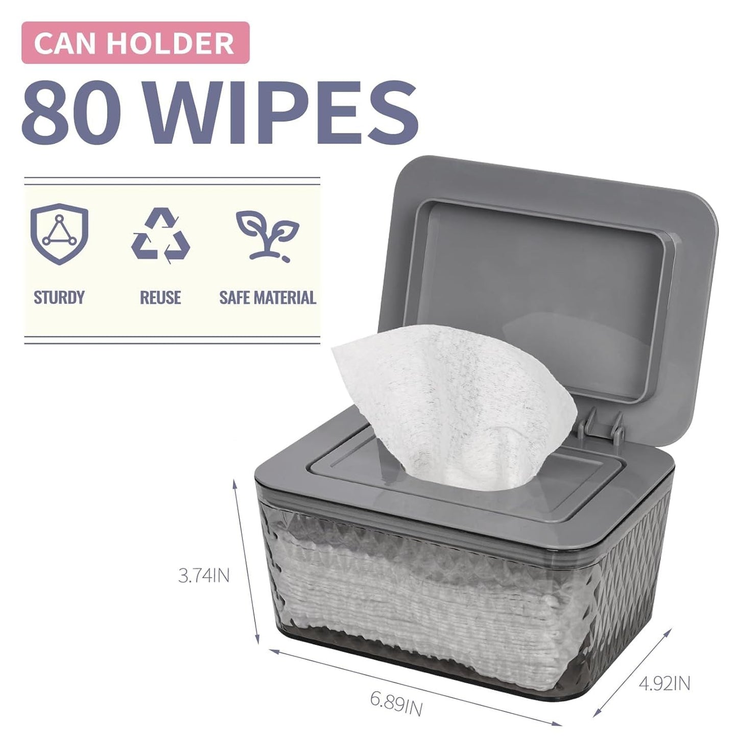 Wipes Dispenser, One - Handed Operation Wipe Holder for Baby & Adult, Seal - Designed Wipes Container for Bathroom Keep Diaper Wipes Fresh - DelightsDownSouth