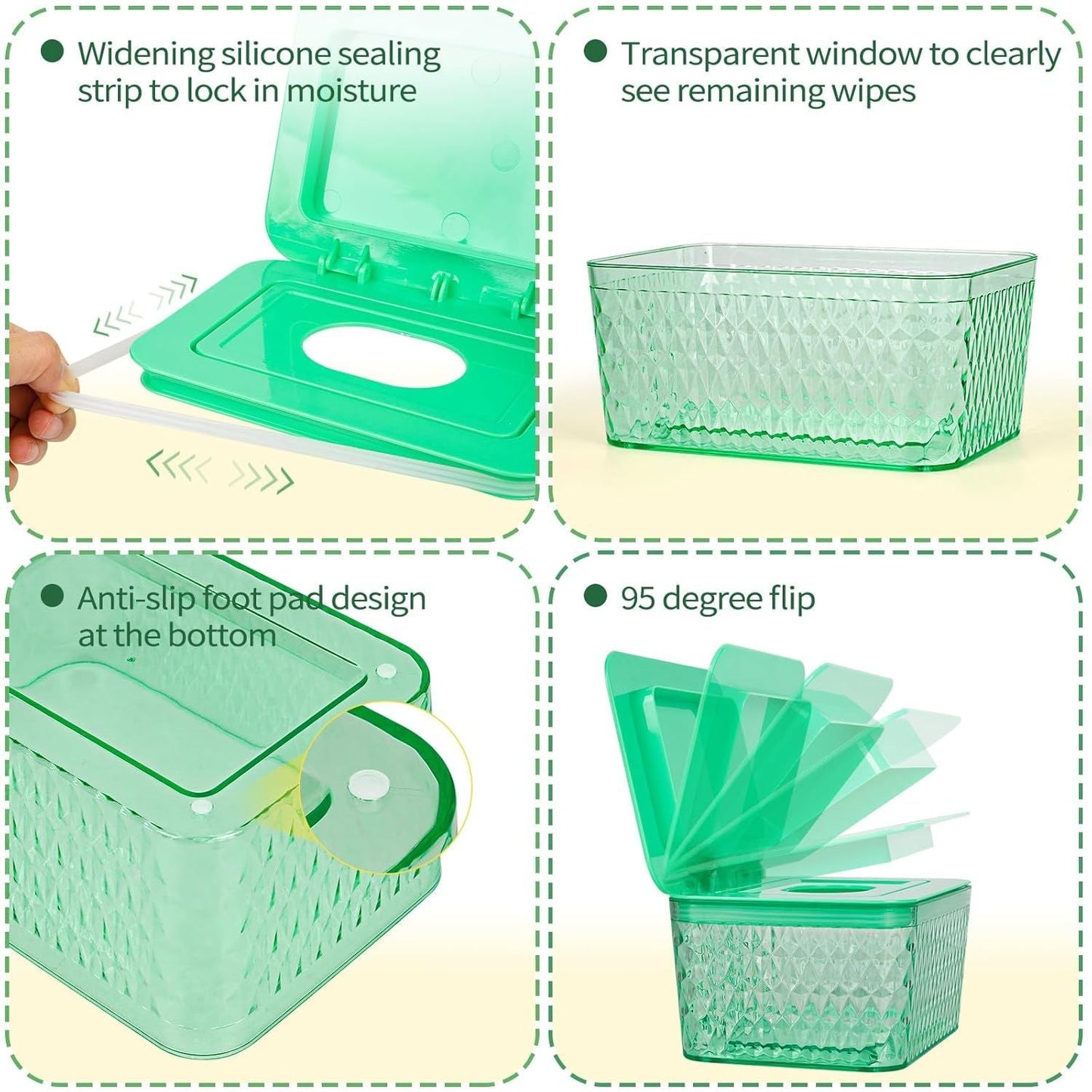 Wipes Dispenser, One - Handed Operation Wipe Holder for Baby & Adult, Seal - Designed Wipes Container for Bathroom Keep Diaper Wipes Fresh - DelightsDownSouth