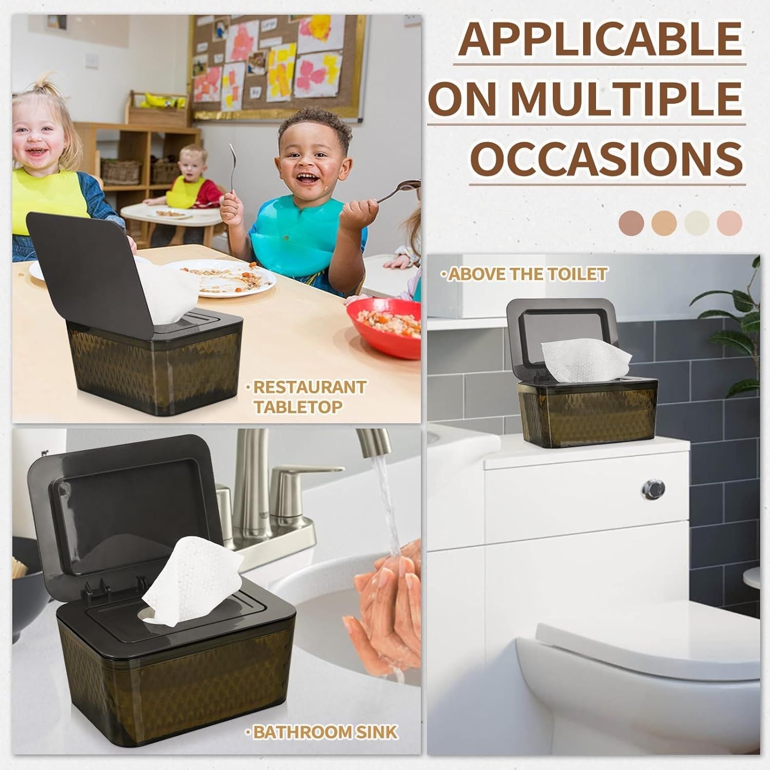 Wipes Dispenser, One - Handed Operation Wipe Holder for Baby & Adult, Seal - Designed Wipes Container for Bathroom Keep Diaper Wipes Fresh - DelightsDownSouth