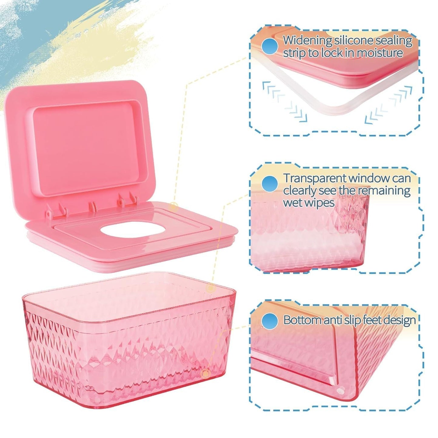 Wipes Dispenser, One - Handed Operation Wipe Holder for Baby & Adult, Seal - Designed Wipes Container for Bathroom Keep Diaper Wipes Fresh - DelightsDownSouth