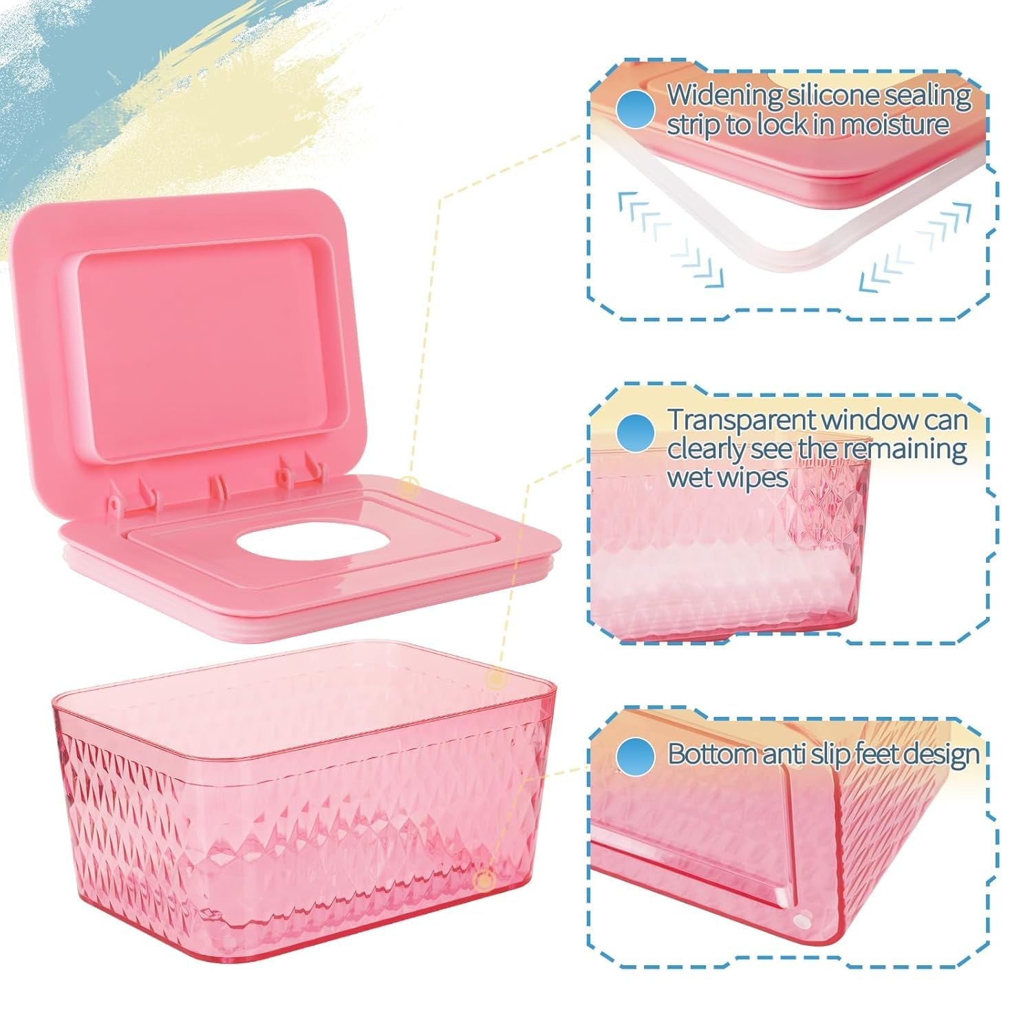 Wipes Dispenser, One - Handed Operation Wipe Holder for Baby & Adult, Seal - Designed Wipes Container for Bathroom Keep Diaper Wipes Fresh - DelightsDownSouth