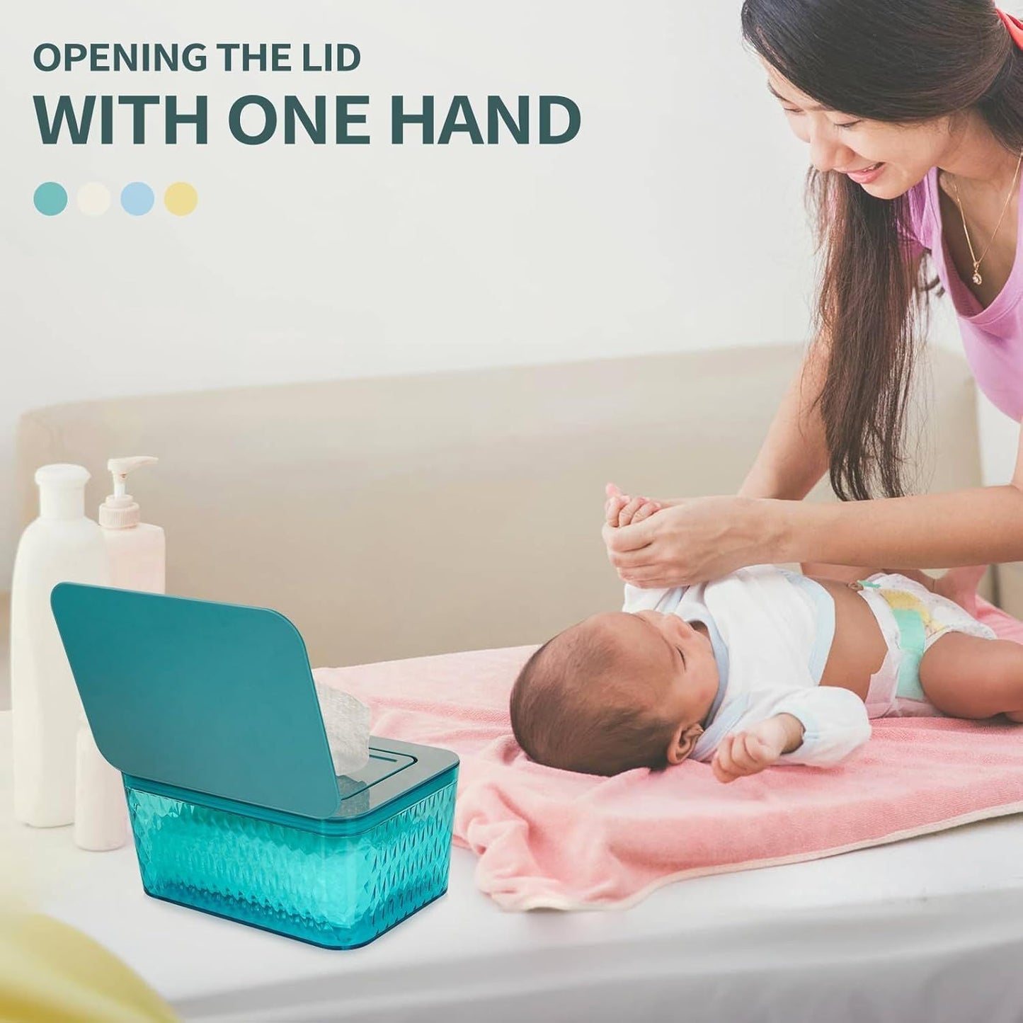 Wipes Dispenser, One - Handed Operation Wipe Holder for Baby & Adult, Seal - Designed Wipes Container for Bathroom Keep Diaper Wipes Fresh - DelightsDownSouth