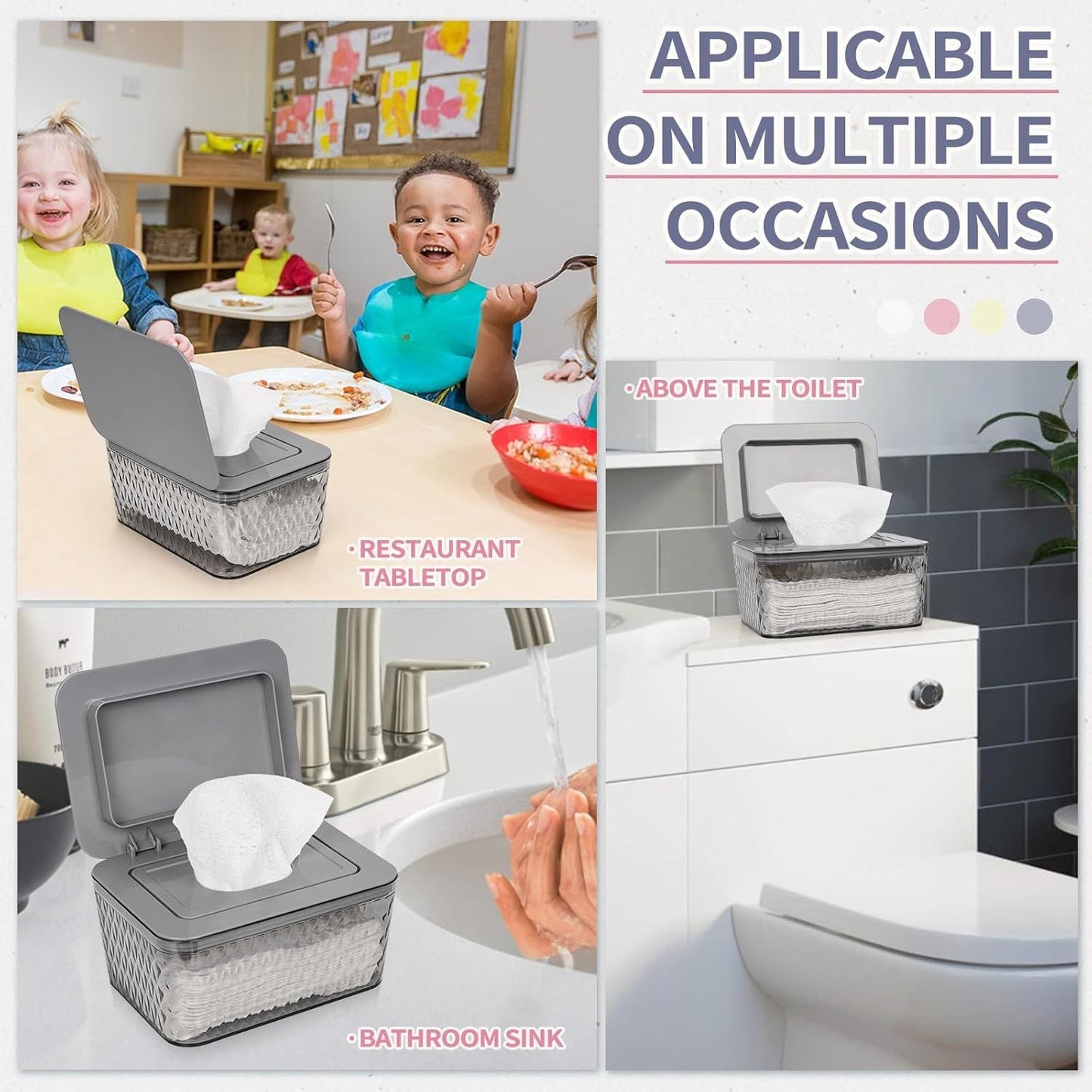 Wipes Dispenser, One - Handed Operation Wipe Holder for Baby & Adult, Seal - Designed Wipes Container for Bathroom Keep Diaper Wipes Fresh - DelightsDownSouth