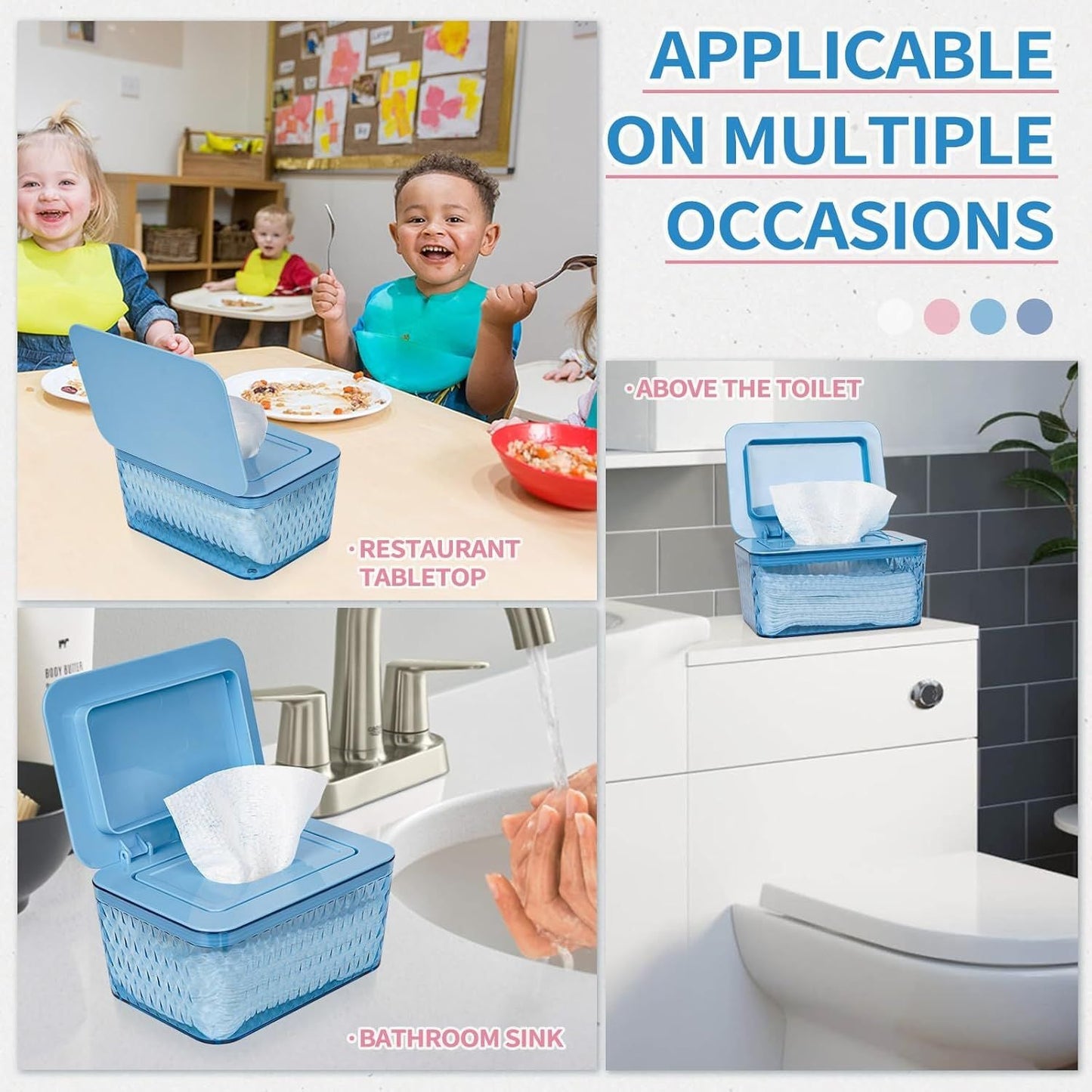 Wipes Dispenser, One - Handed Operation Wipe Holder for Baby & Adult, Seal - Designed Wipes Container for Bathroom Keep Diaper Wipes Fresh - DelightsDownSouth