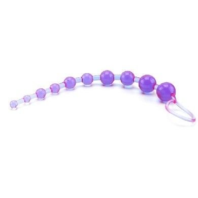 X 10 Beads Graduated Anal Beads 11 Inch - Purple - DelightsDownSouth