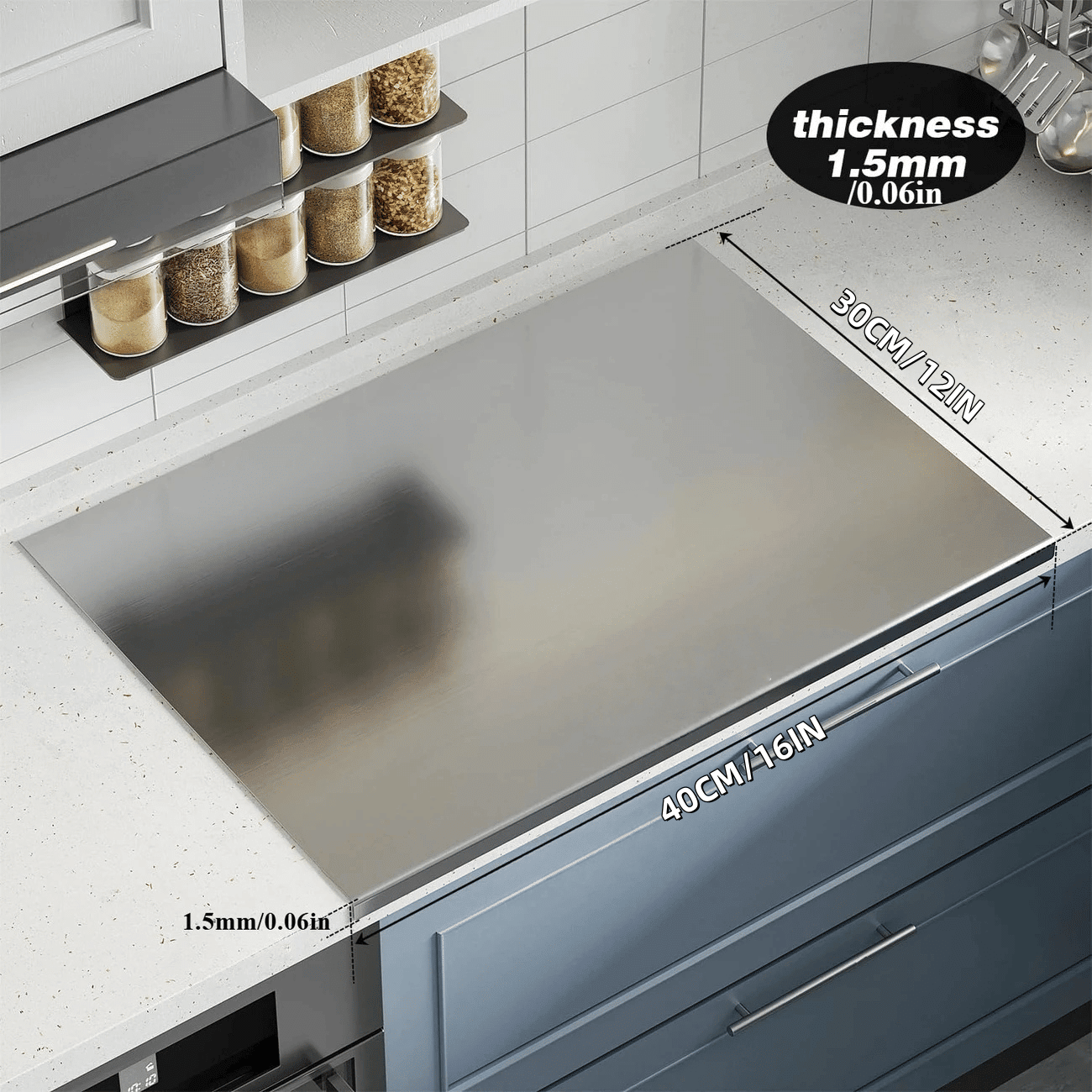 XXL cooked meat baking tray, double - sided cutting board, stainless steel rolling plate, breakfast tray, suitable for fruits, vegetables, meats, Father's Day gift Chopping Kitchen Knives - DelightsDownSouth