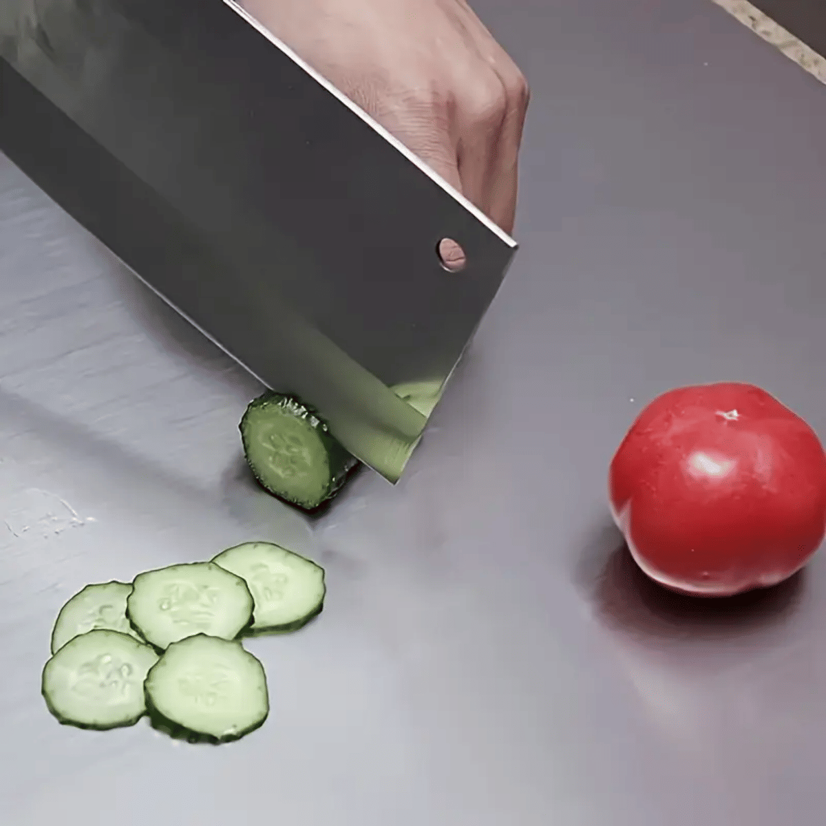 XXL cooked meat baking tray, double - sided cutting board, stainless steel rolling plate, breakfast tray, suitable for fruits, vegetables, meats, Father's Day gift Chopping Kitchen Knives - DelightsDownSouth