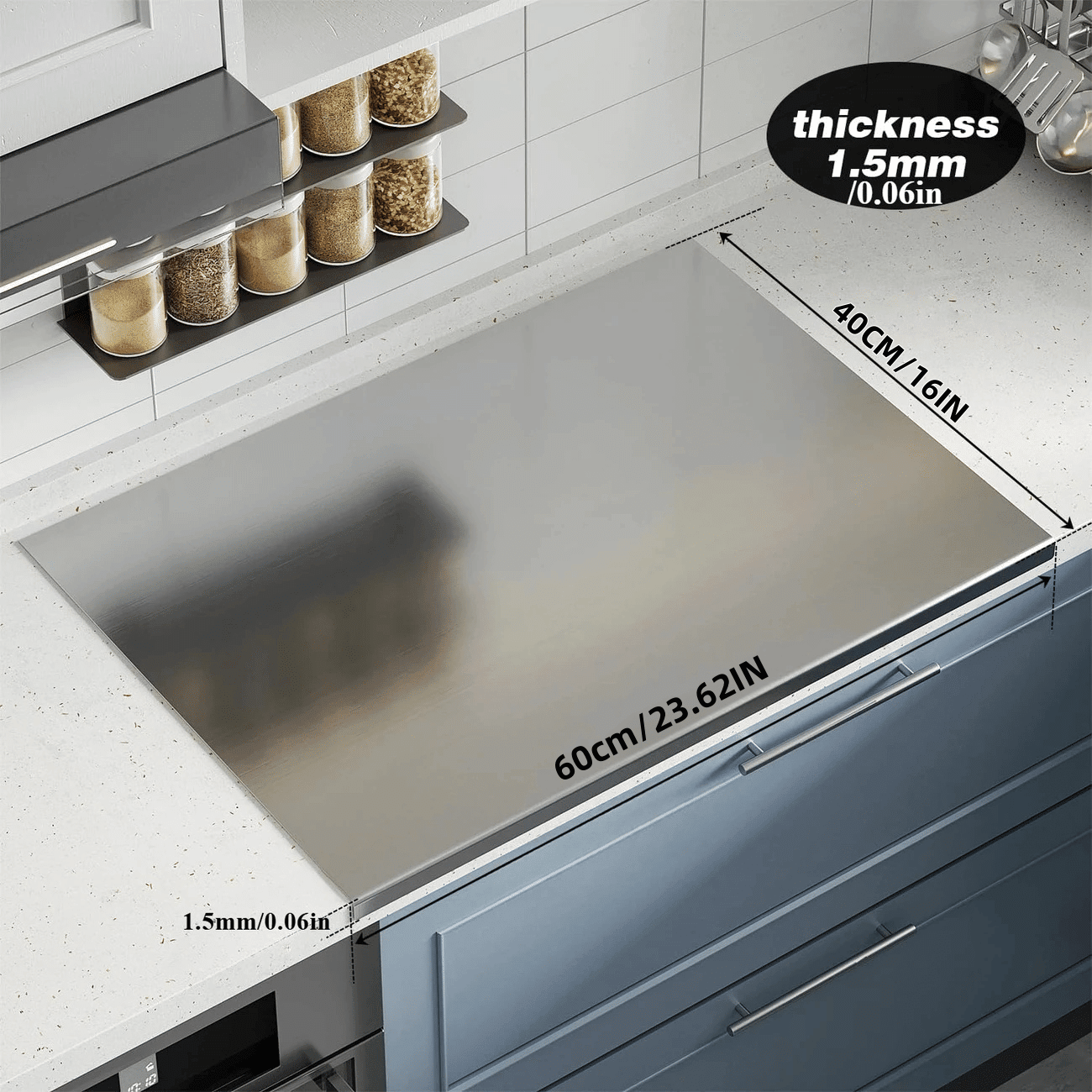XXL cooked meat baking tray, double - sided cutting board, stainless steel rolling plate, breakfast tray, suitable for fruits, vegetables, meats, Father's Day gift Chopping Kitchen Knives - DelightsDownSouth