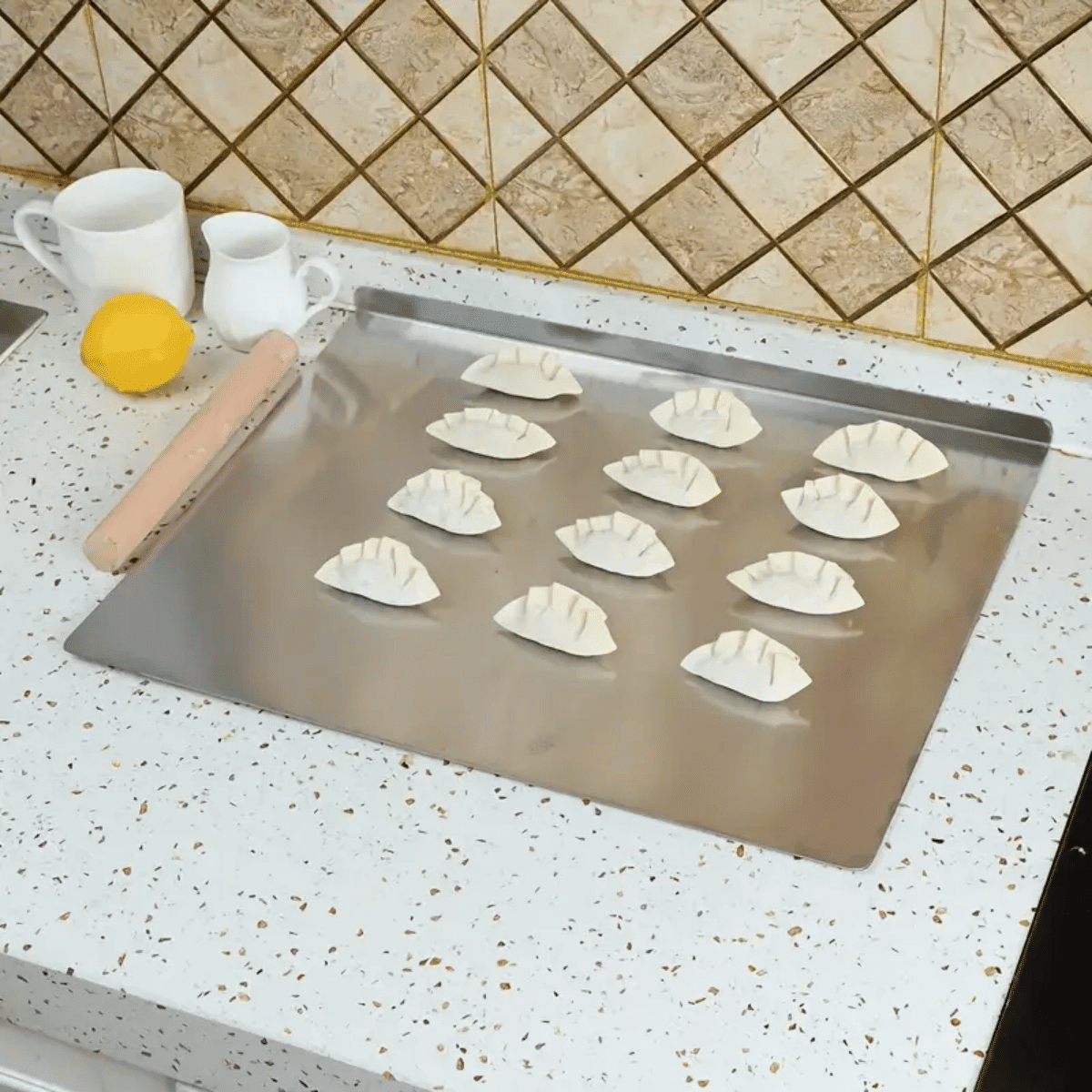XXL cooked meat baking tray, double - sided cutting board, stainless steel rolling plate, breakfast tray, suitable for fruits, vegetables, meats, Father's Day gift Chopping Kitchen Knives - DelightsDownSouth