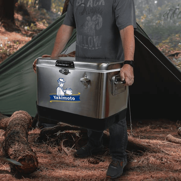 Yakimoto Ice Chest Beverage Beer Cooler Box With Bottle Opener, 51L/54Qt Stainless Steel Portable Insulated Ice Bucket, Sturdy And Leak - proof, For Camping, Beach, Picnic, RV, BBQ, Picnic, Fishing - DelightsDownSouth