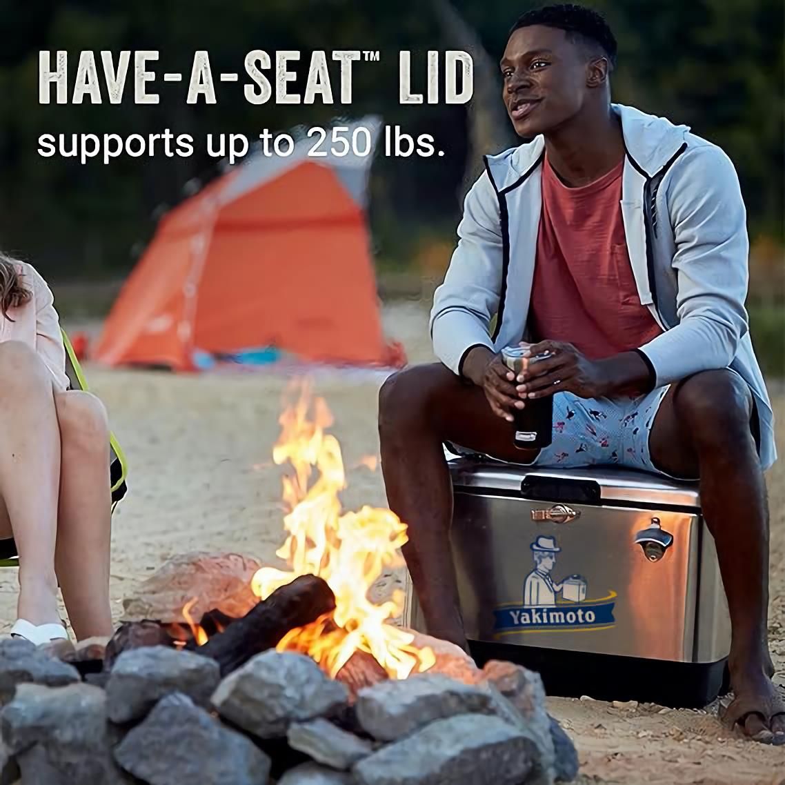 Yakimoto Ice Chest Beverage Beer Cooler Box With Bottle Opener, 51L/54Qt Stainless Steel Portable Insulated Ice Bucket, Sturdy And Leak - proof, For Camping, Beach, Picnic, RV, BBQ, Picnic, Fishing - DelightsDownSouth